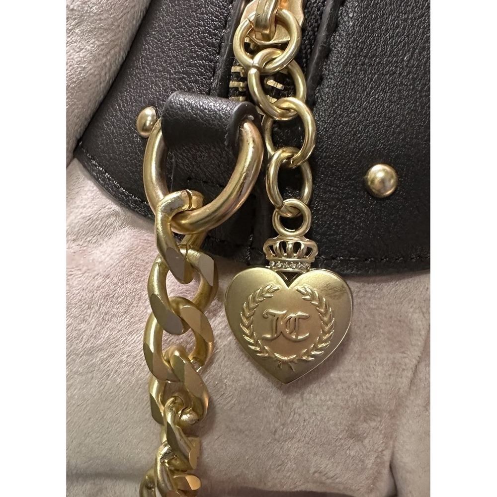 Juicy Couture Satchel Bag The Key To Juicy Blush Chocolate Velour NWT - Picture 13 of 16